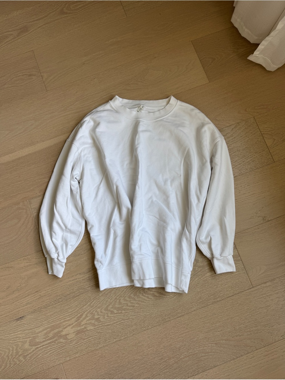 Lululemon White Crewneck Sweatshirt French Terry Stretch Athleisure Womens 12